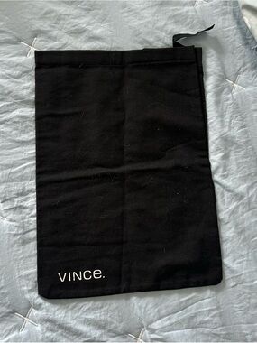 Vince • Black Logo Drawstring Storage Pouch •